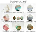 Colour Chart for Grey Concrete Cabinet Knobs, Half Painted Concrete Cabinet Knobs, Dipped Drawer Pulls, Many Colours