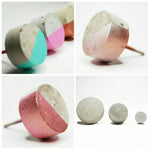 Concrete Round Cabinet Knob in 3 sizes. Natural Grey or a variety of colours