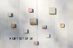 A Gift Set of 10 White Concrete Wall Hooks | Pink & Copper