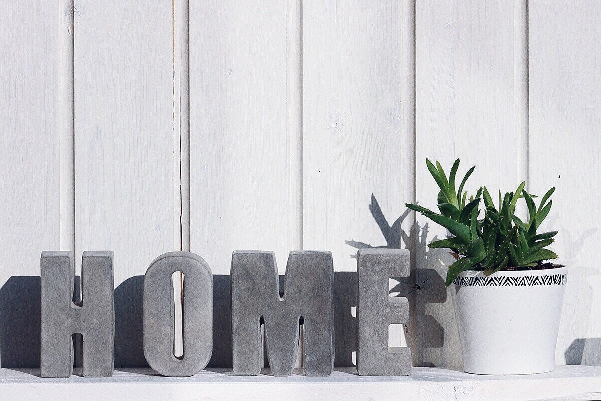 OFFER 4 Large concrete letters. 11.5cm HOME or LOVE or your own