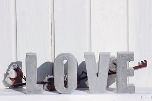 OFFER 4 Large concrete letters. 11.5cm HOME or LOVE or your own