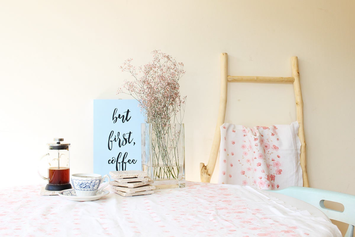 But First, Coffee!! Blue or white or custom. Various fonts.