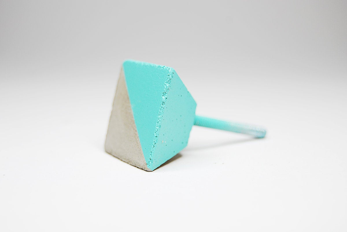 Wall Hook - Concrete Truncated Pyramid. Natural Grey or a variety of colours